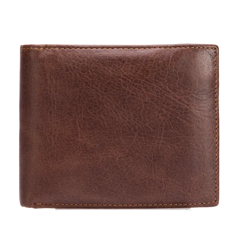 

Retro Mens Genuine Leather Cross Wallet Crazy Horse Layer Leather Wallet Business Official Wallet Free Shipping