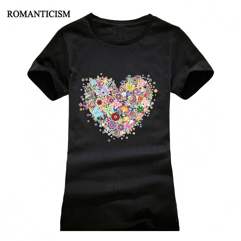 EXPERTEE 2017 summer Beautiful heart-shaped printing girl t-shirts fashion t shirt women slim tees tops | Женская одежда