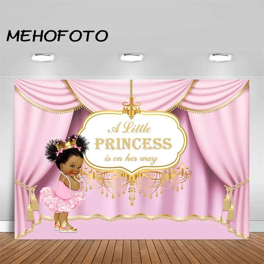 Фото MEHOFOTO принцесса Baby Shower фон для маленьких девочек розовая Вечеринка баннер shower