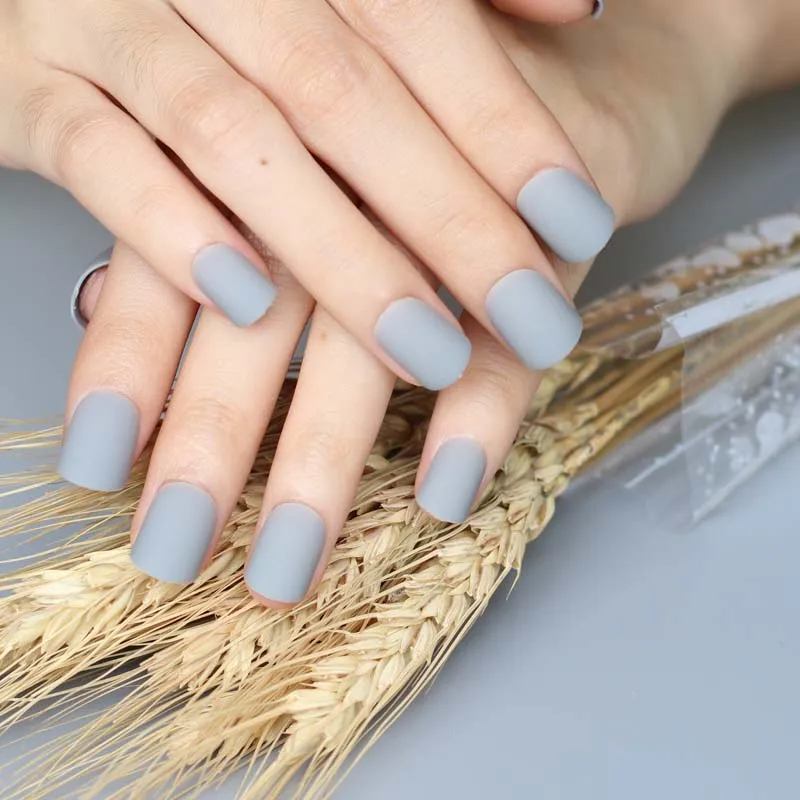 Новые модные женские матовые яркие накладные ногти короткий круглый кончик хвоста 15 цветов на выбор