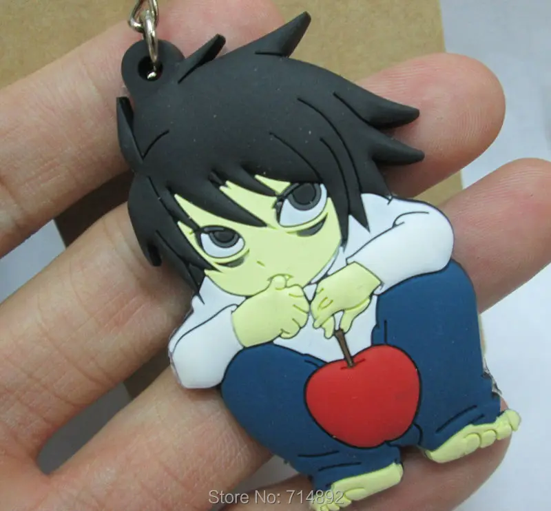 Брелки из ПВХ в виде персонажей мультфильма тетрадь смерти 10 шт./лот бесплатная