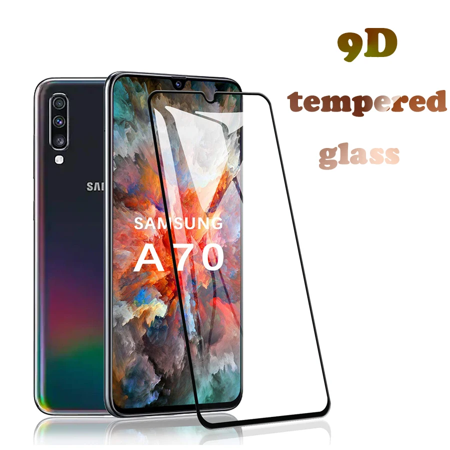 Защитное стекло для Samsung Galaxy A70 3D изогнутое закаленное с полным покрытием