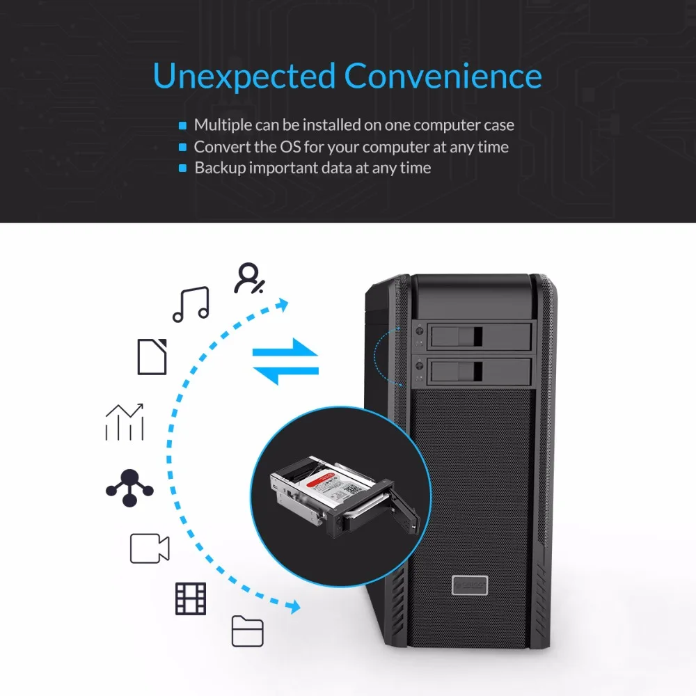 ORICO CD ROM пространство HDD Mobile Rack внутренний 3 5 дюймов конвертер корпус черный (1106SS