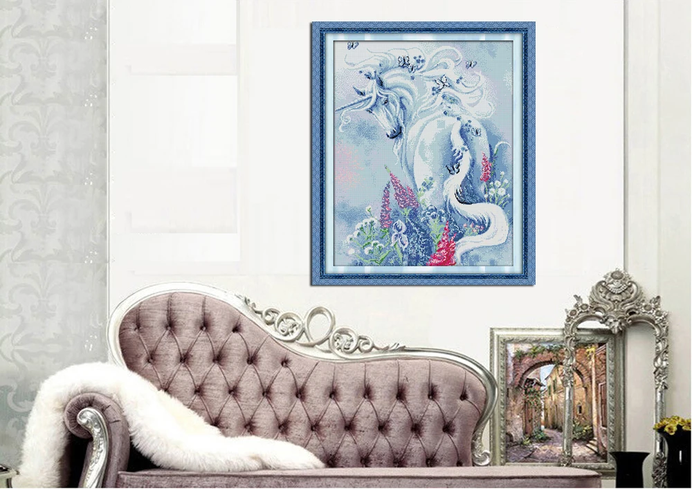 Joy Sunday 11CT 14CT вышивка крестиком DIY наборы для вышивки крестиком для вышивки домашнего декора рукоделие рисунки для сада единорога