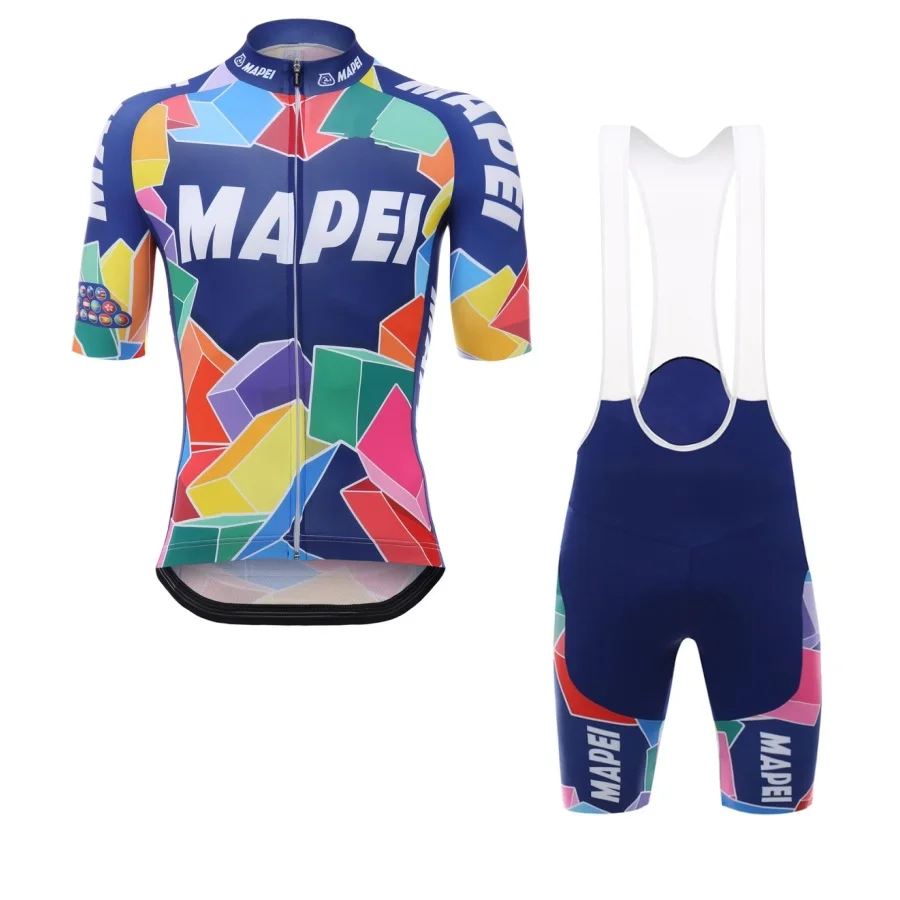 bib set Pro team MAPEI летние мужские дышащие майки для велоспорта комплекты с коротким рукавом велосипедная Одежда MTB Ropa Ciclismo велосипедный Майо гелевая накладка - Цвет: bib set