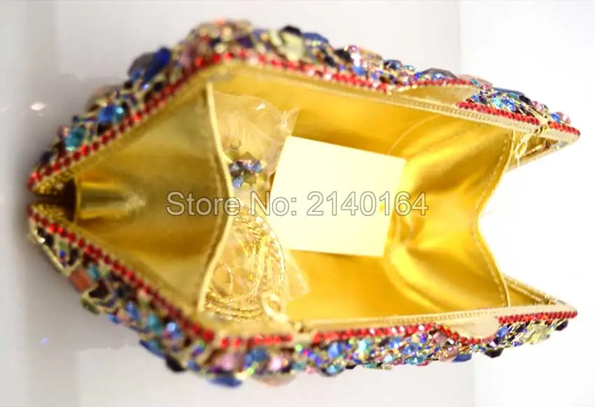 Золотая Сумка клатч женская вечерняя сумка со стразами и кристаллами кошелек для