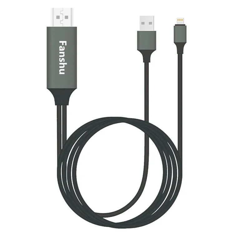 

Fanshu Lighting to HDMI 1080P Digital AV USB Cable Adapter Connector Cord for iPhone Xs Max XR X 8 7 6 Plus iPad Pro Air Mini