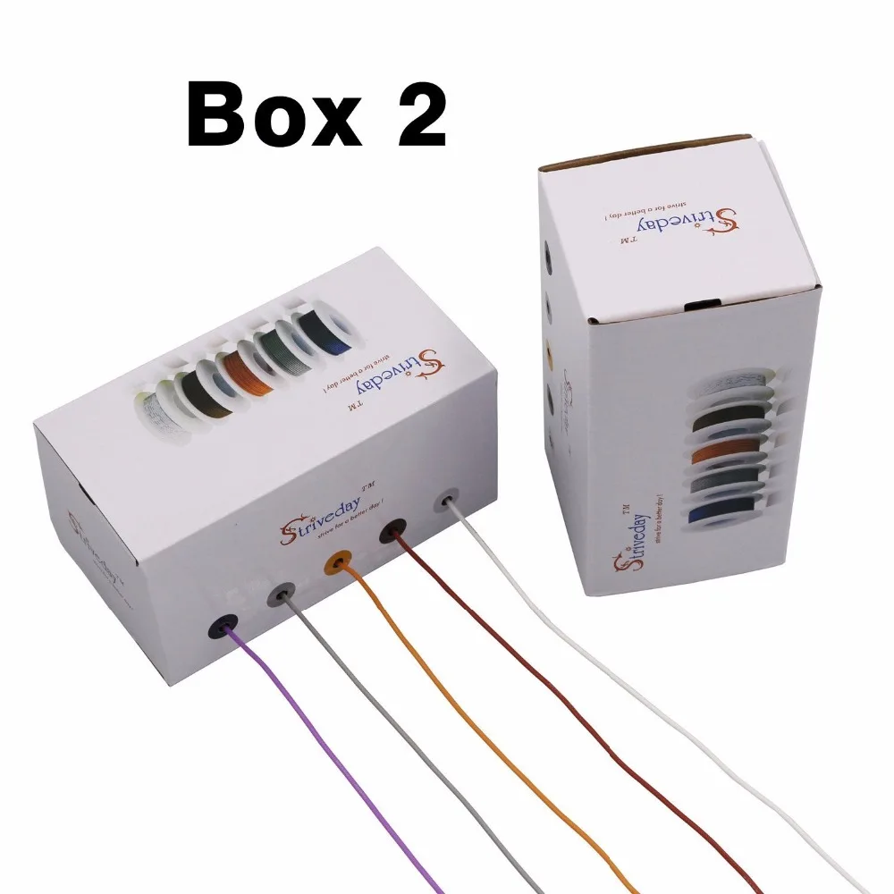 50 м/коробка 164 фута 28 AWG гибкий силиконовый провод 5 цветов коробка для смешивания 1/коробка 2 луженая медная проволока электронная проволока DIY