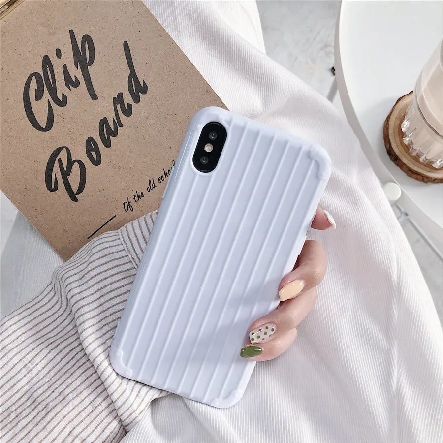 Роскошный чемодан для телефона iPhone XS MAX Модный милый багажник из ТПУ силиконовая