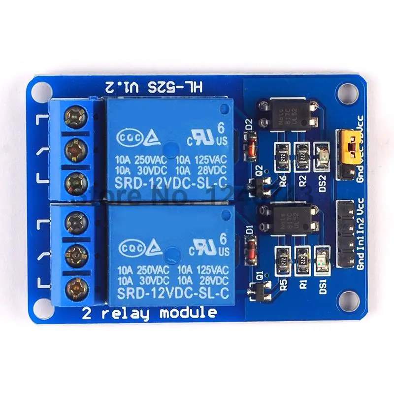 2 канальное релейное устройство модуль управления релейной платой 5 В 12 24 В|Реле| |