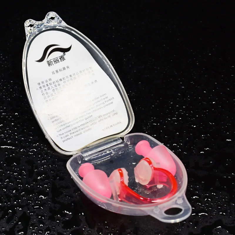 

3 Pcs/Set Men Women Clear Blue PVC Silicone Swim Swimming Ear Nose Clip Set
