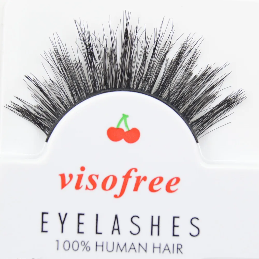 Visofree накладные ресницы черные 3D человеческие волосы ручной работы толстые #27|eye