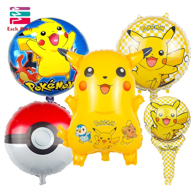 Cartoon Pikachu Pokemon Go Foil Balloons Children Inflatable toys Helium balloons birthday party decorations kids Party Supplies | Дом и сад