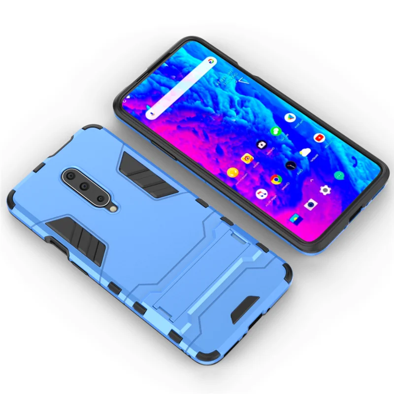 Case For Oneplus 7pro One Plus 7 Pro Back Cover Durable Silicone TPU+PC Kickstand Armor Shockproof Blue Phone Coque Shell | Мобильные