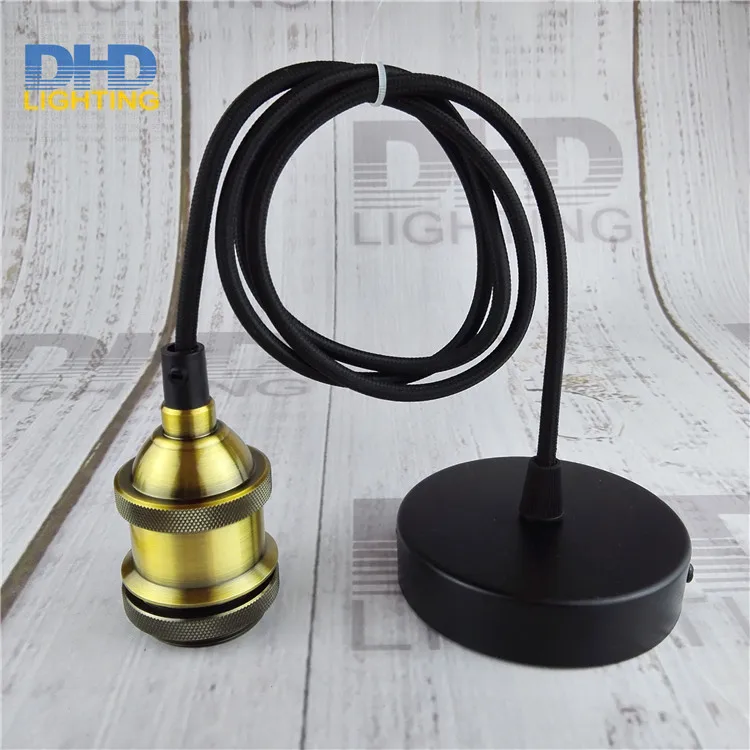 Глянцевый латунный винтажный подвесной светильник ретро-лампа 1 м провод из