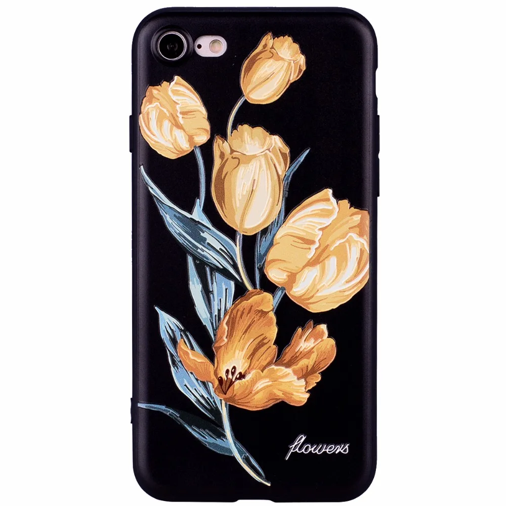 3D рельеф ретро розы силиконовый чехол для iPhone 6 S 7 8 Plus X случаях мягкий с цветочным