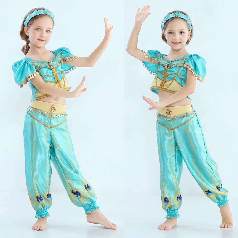 Новый костюм Аладдин лампе Джасмин аниме хабийлер костюмы для детей на Хэллоуин