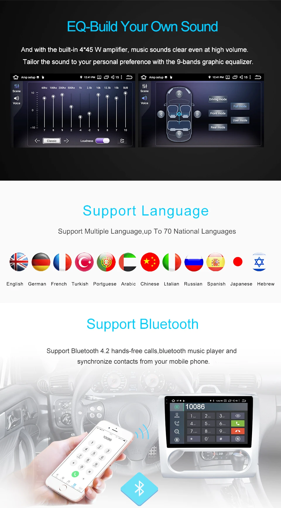 ARKRIGHT 9 ''2din Android 8,1 Автомобильный Радио Видео/DVD плеер 4+ 64 Гб стерео для Ford Focus 2005-2012 gps Navis автомобильный мультимедийный плеер