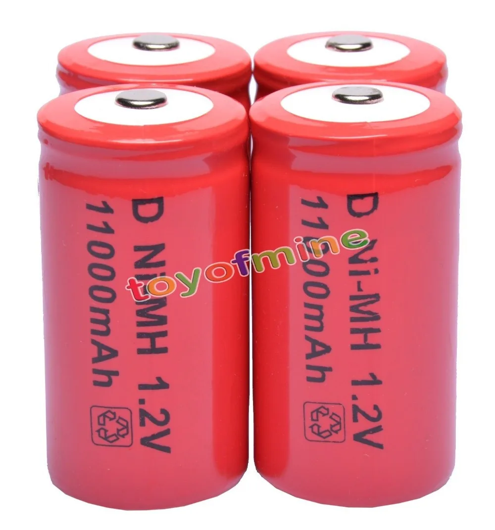 

4x D size Rechargeable Ni-MH 1.2V 11000mAh Battery RED