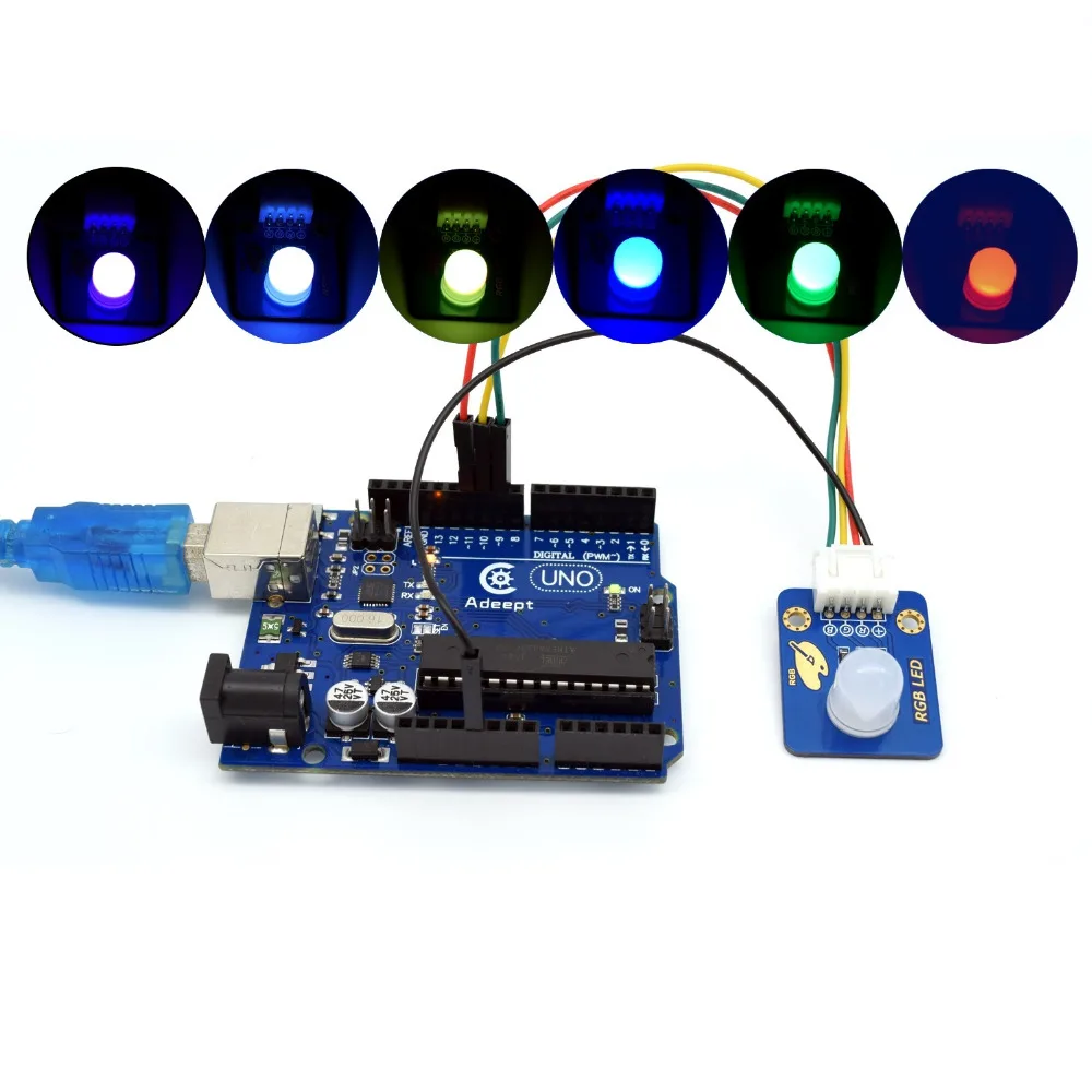 Adeept Новинка 10 мм RGB светодиодный модуль светоизлучающий диод для Arduino Raspberry Pi ARM AVR