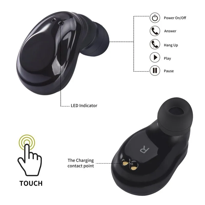 Наушники вкладыши TWS Bluetooth 5 0 наушники беспроводные мини близнецы гарнитура с