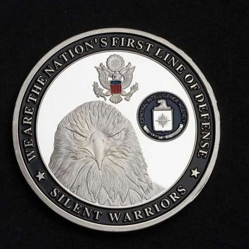 100 Pcs Silent warriors coins freedom Star Spangled bald eagle badge silver plated 40 mm souvenir collectibel decoration coin | Дом и сад