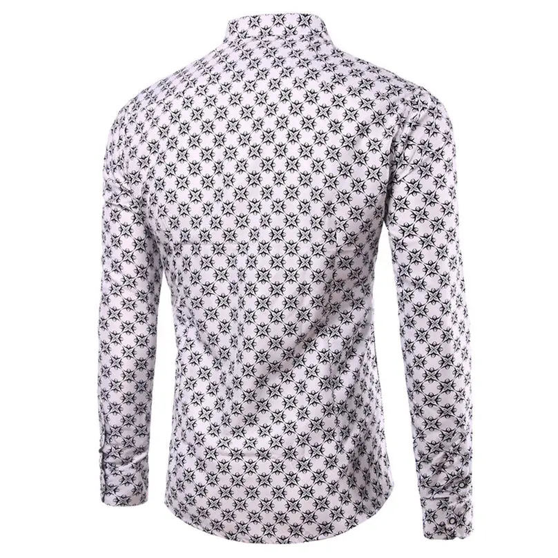 Мужская Повседневная Блузка с длинным рукавом большие размеры Осень-зима