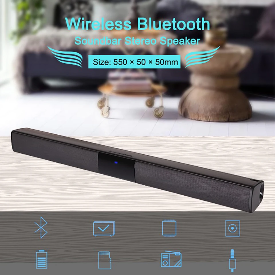 Vtin 4 драйверы беспроводной динамик Саундбар 3D стерео объемный звук Bluetooth динамик s для ТВ домашнего кинотеатра с пультом дистанционного управления и RCA