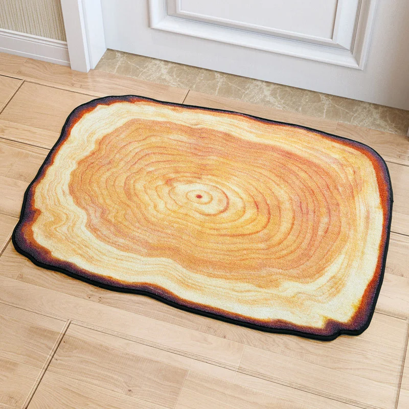 Bedroom Floor Mat Environmental Rectangle Repeatable Skid Resistant Kitchen Sofa Tree Rings | Дом и сад