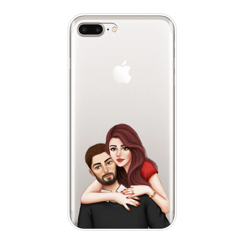 Силиконовый чехол для телефона iPhone X, XR, XS, MAX, 8, 7, 6 S, 6 S, пара, любовь, сердце, мультяшная девушка, мягкая задняя крышка для iPhone 8, 7, 6 S, 6 S Plus