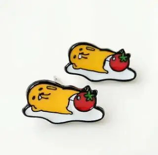 4 Горячая японский Харадзюку повседневные серьги Gudetama Корейская версия новых животных режим милые платья серьги-гвоздики bijoux - Окраска металла: 4
