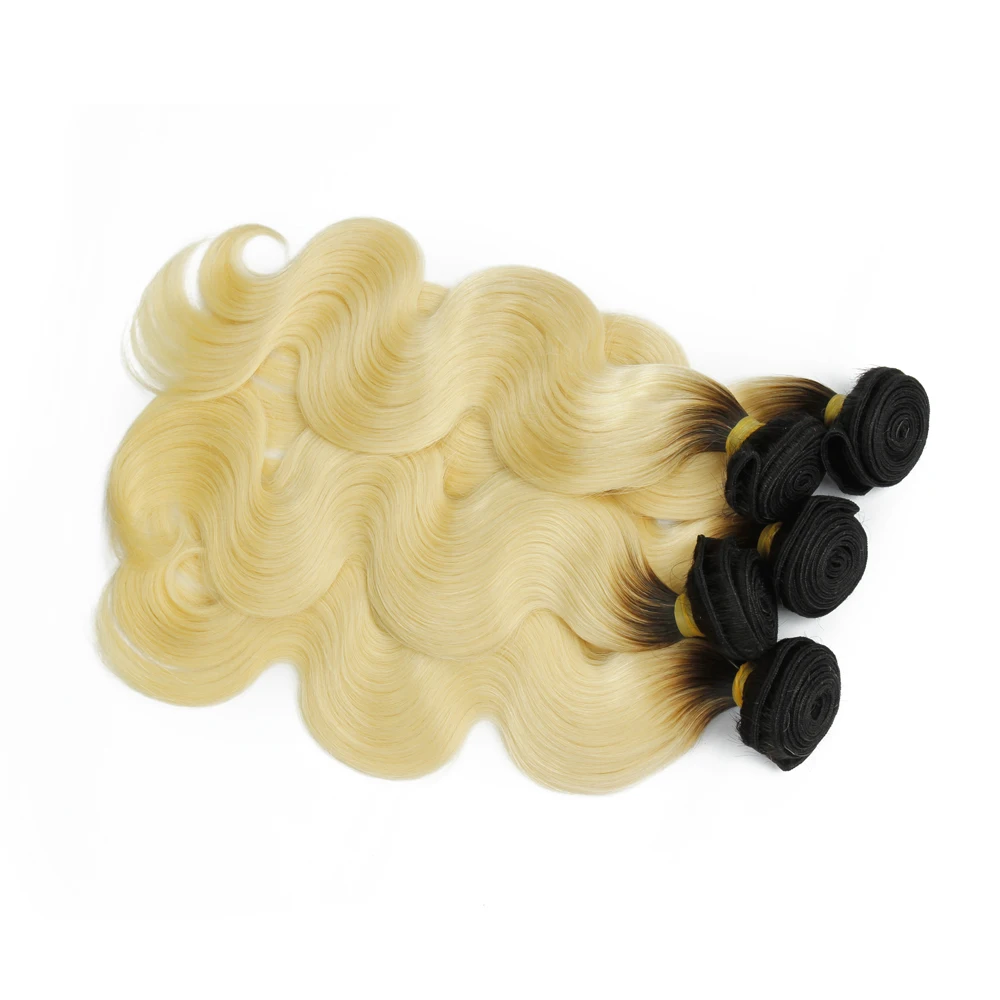 BD HAIR 1b/613 человеческие волосы блонд с темными корнями Омбре пучки застежкой