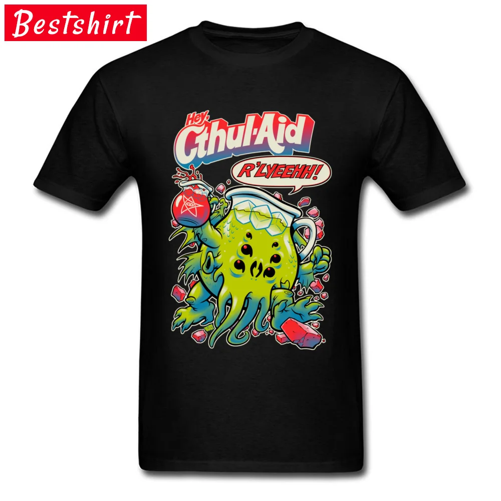 Мужская футболка с принтом монстра Cthulhu круглым вырезом и D|Мужские футболки| |