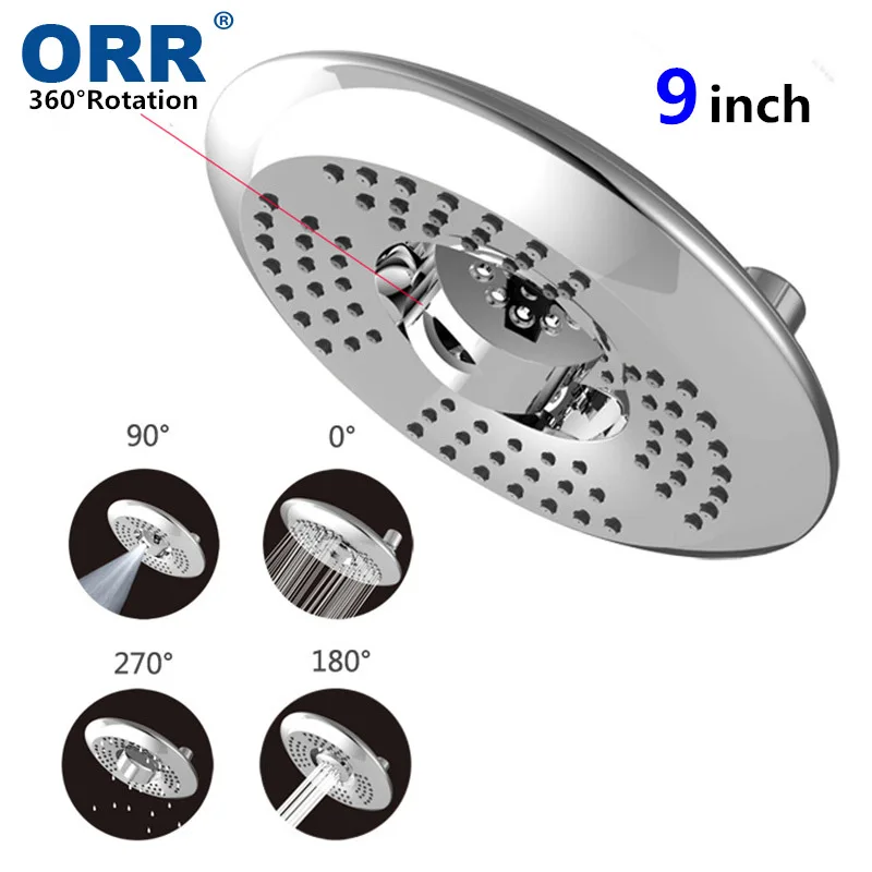 

Luxury High Quality 9" Rainfall Shower Head Bathroom Shower Faucet Overhead Water saving Top spray ceiling torneira do chuveiro
