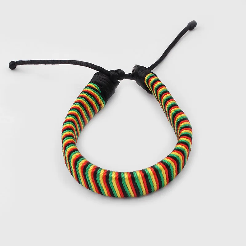 Браслет из шелкового шнура Rasta кожаный браслет с хлопковой обмоткой регулируемый