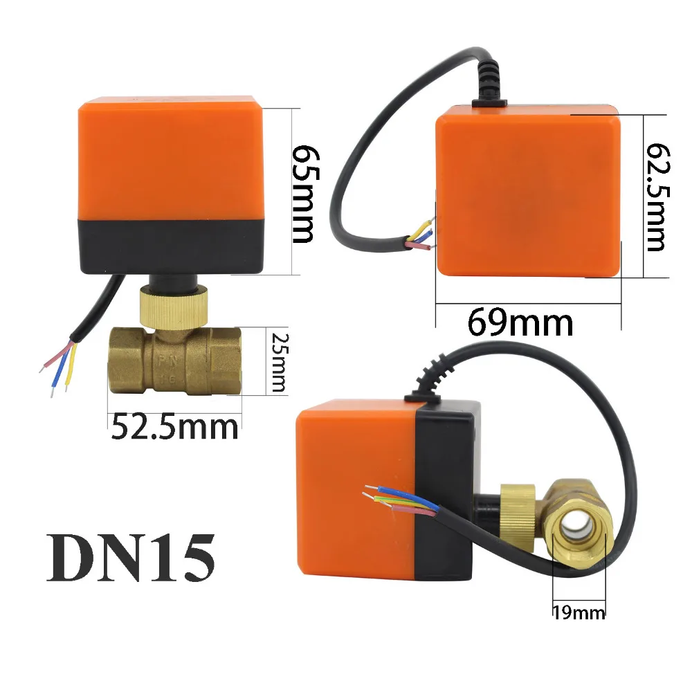 AC 220V AC24V DC12V DC24V DC5V Электрический привод латунный шаровой кран 2 способ латунный моторизованный шаровой клапан DN15 DN20 DN25 DN32 DN40 DN50