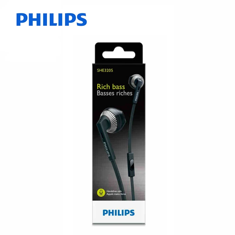 Проводная гарнитура Philips SHE3205 с микрофоном 3 5 мм разъем Поддержка компьютера Ipad MP4