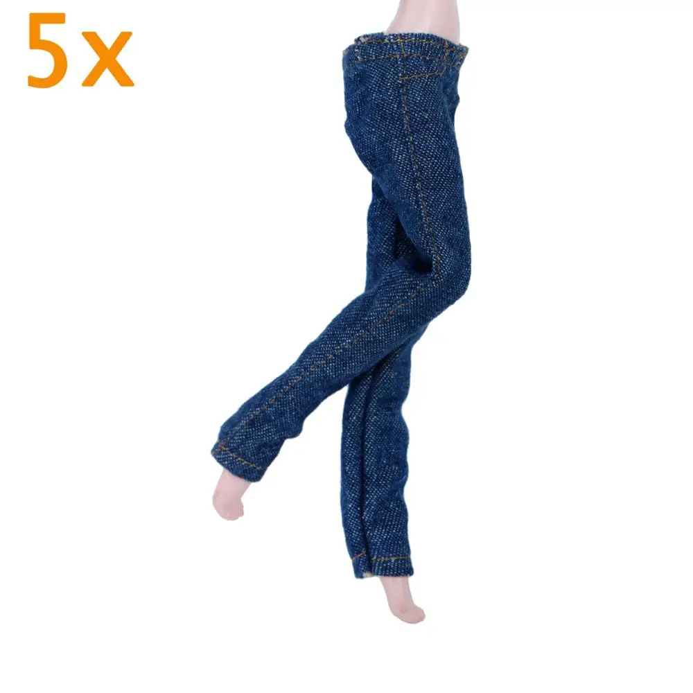 Blue jeans-2 ; 5 шт.; брюки; Нижняя юбка; брюки; чулки; платье; одежда; аксессуары для куклы Monster High - Цвет: Blue jeans-2