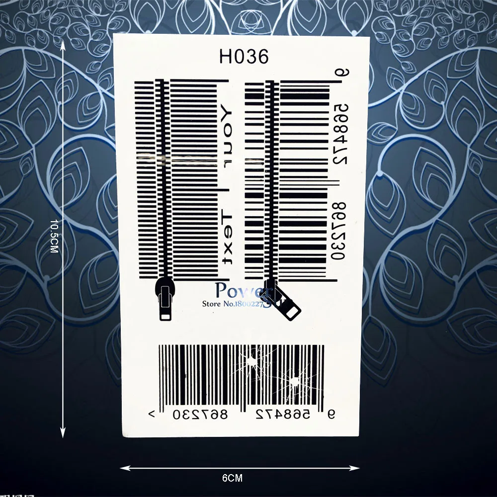 Горячая продажа Временные татуировки стикер черный бар код отличительные знаки
