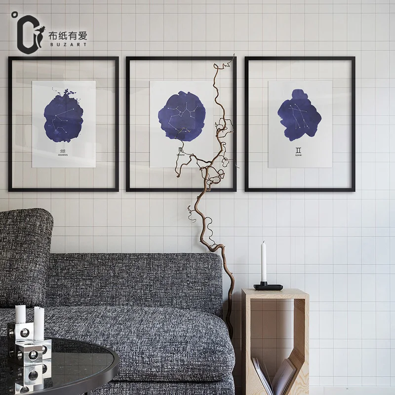 Знак зодиака современный стиль Постер парусина подарок удачи для семьи