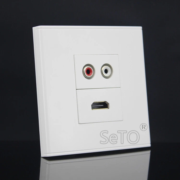 SeTo 86 Тип один порт красный и белый аудио + HDMI панель настенная гнездо Keystone Лицевая