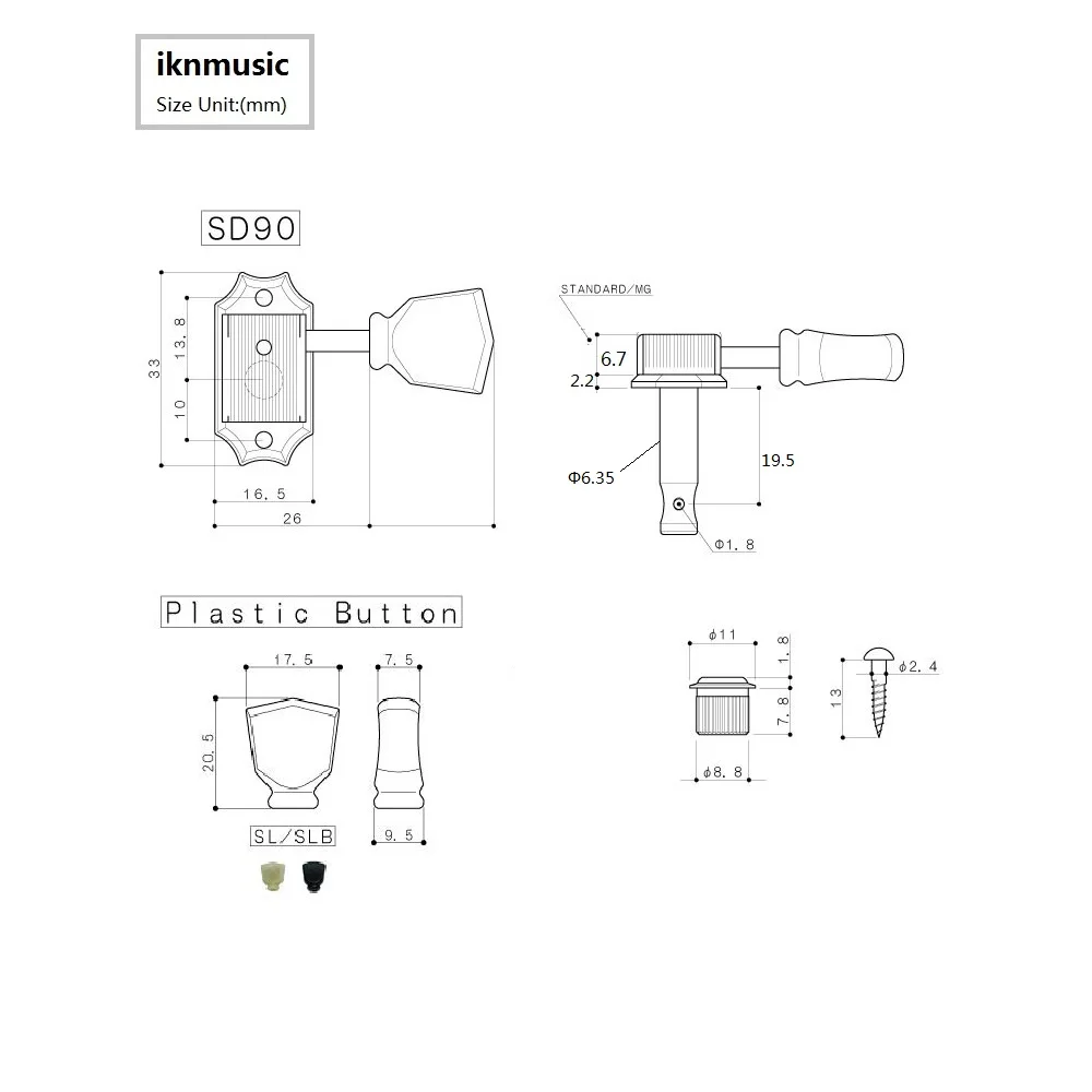 Оригинальный GOTOH SD90 SL винтажная гитарная машина головки тюнеры ключи для