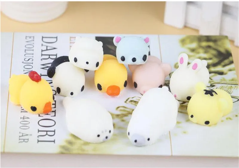 3D Soft Squishy Toys Cat Panda Chick Rabbit Unicorn Bear Stretchy Squeeze Relieve Stress Paste on Phone Case with Retail Package | Мобильные