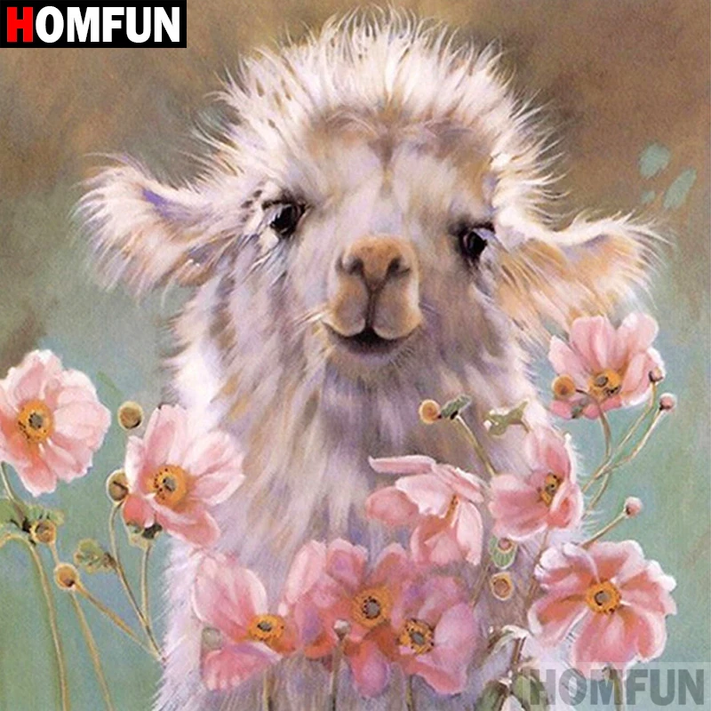 

Алмазная живопись HOMFUN «Овечка», алмазная вышивка 5D «сделай сам» с полными квадратными/круглыми стразами, домашний декор, A18637