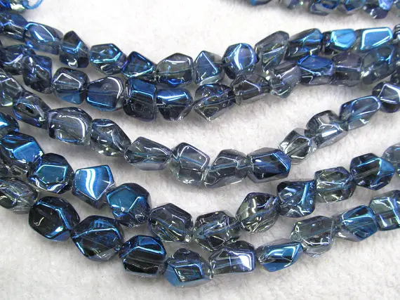

AA GRADE 10-20mm 16inch genuine quartz rock crystal beads nuggets freeform faceted royal blue assorted quartz necklace beads