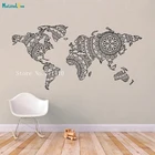 Мандала простая карта мира виниловая настенная наклейка стильные художественные наклейки Декор для дома гостиной студии Съемные Фрески YT748