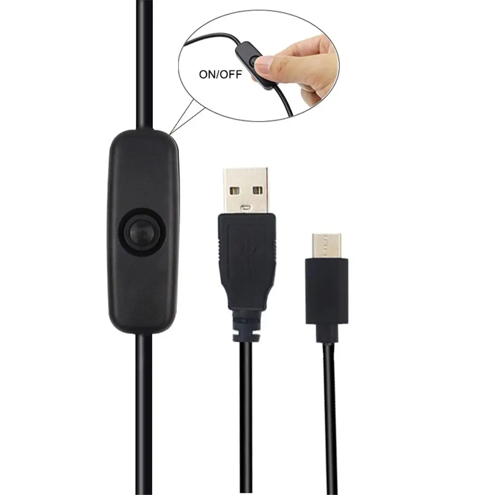 Для Raspberry Pi 4 кабель адаптера питания 5 в 3 А USB для Type C шнур с кнопкой включения