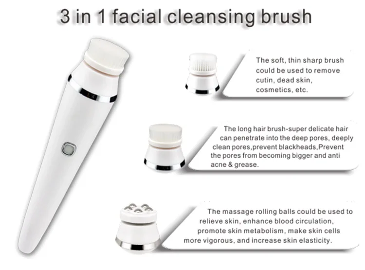 Electric Facial Cleansing Brush3 in 1 Facial Spin Brush Tiktok Portable Luna Mini Massage Waterproof Tightening Deep CleanTool