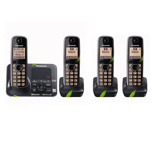 Four Handsets Цифровой беспроводной телефон с bluetooth ответной машиной Handfree Голосовая почта с подсветкой lcd беспроводной телефон для офиса дома черный - Цвет: Four Handsets