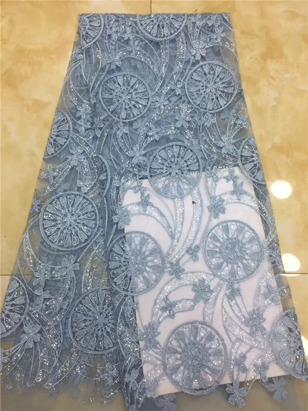 Высококачественная фототкань с вышивкой 5 ярдов цвет белый небесно-голубой